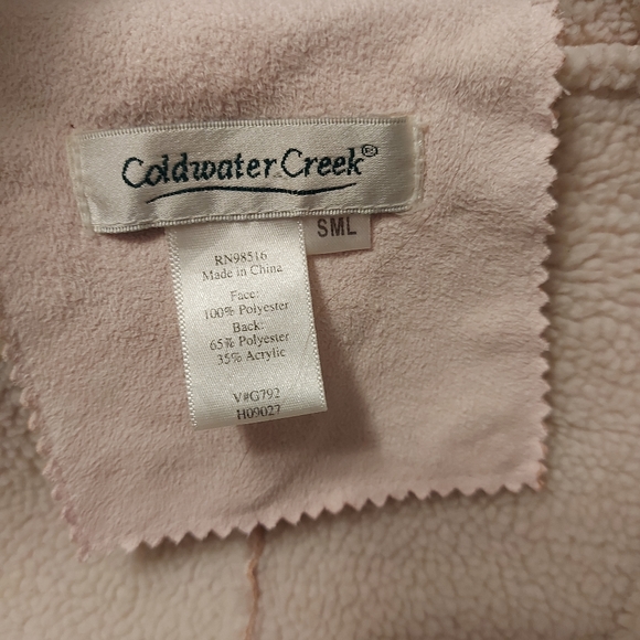 Gorgeous soft  suede jacket faux sheerling inside and cuffs and neckline, pale - Picture 5 of 5